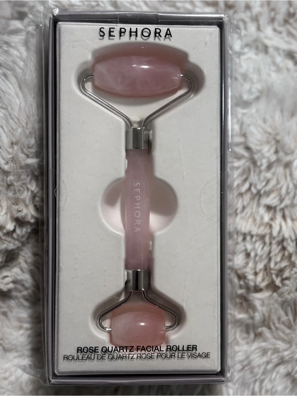 Sephora Collection Rose Quartz Facial Roller Double Ended NIB Sealed